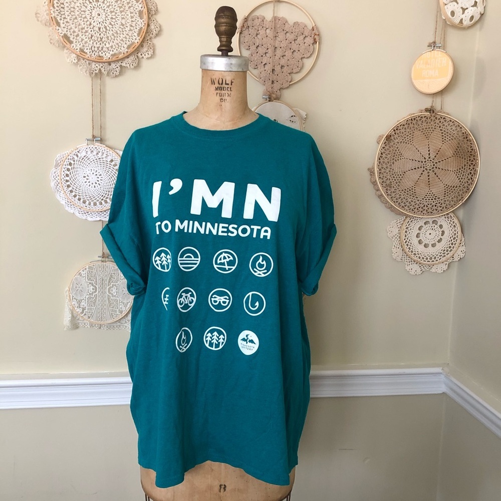 SOLD Minnesota teal souvenir graphic tee t-shirt XL